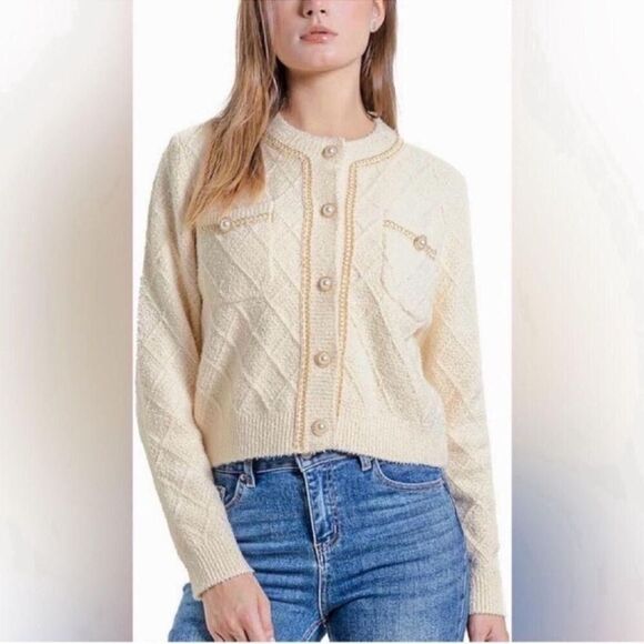 New Knit Cardigan Sweaters Long Sleeve Open Front Button Down - Picture 8 of 8